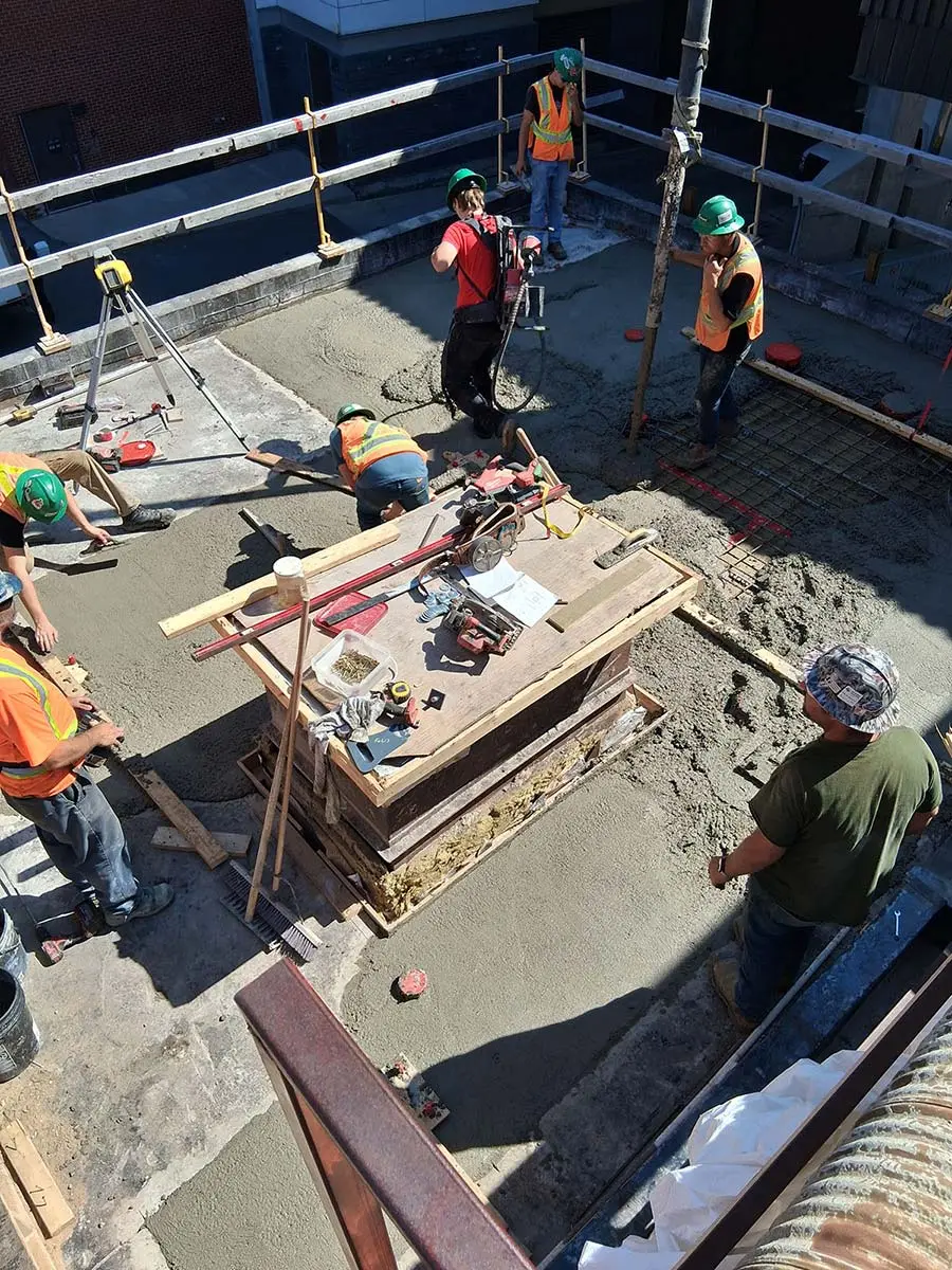 Construction team at work